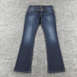Guess Daredevil Bootcut Jeans Womens 24 Blue Medium Wash Low Rise Stretch Denim